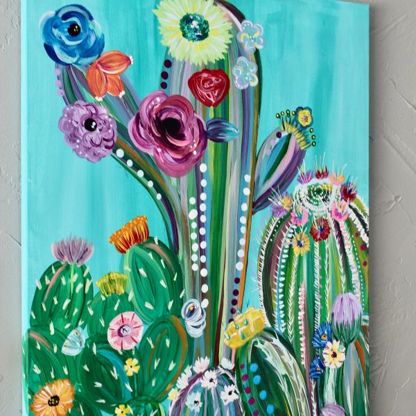 Colored Cactus Blooms Art Print - Image 2