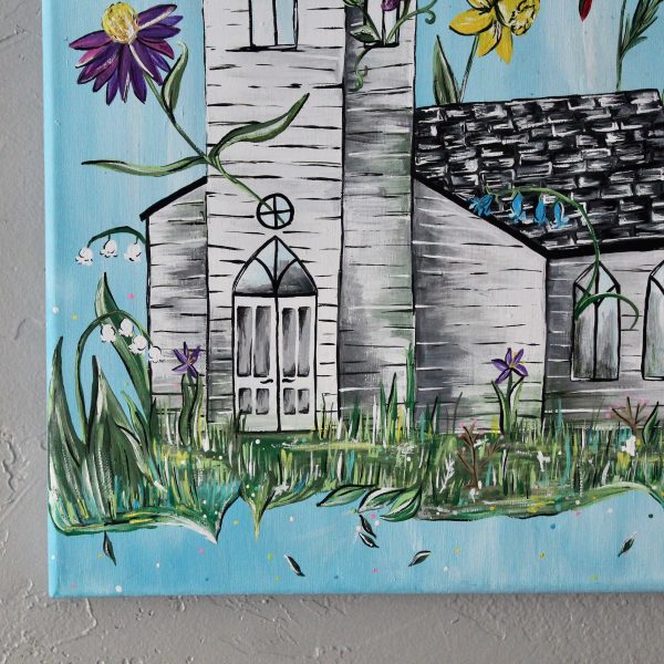Floral White Church Print - Image 2