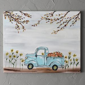 Fall Pumpkin Truck Art Print