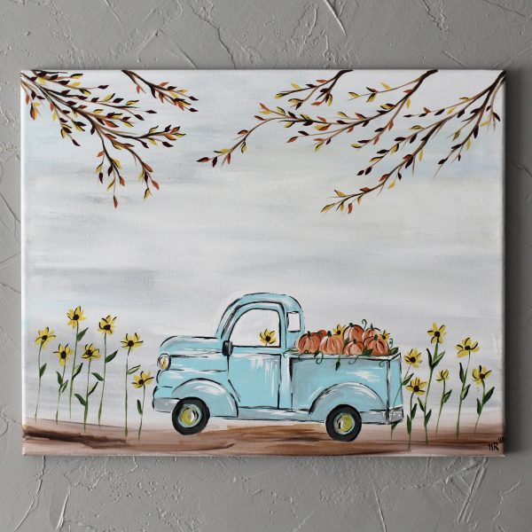 Fall Pumpkin Truck Art Print