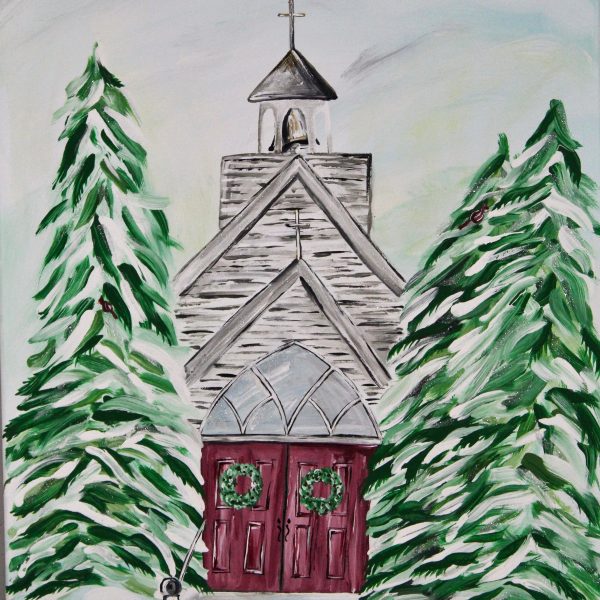 Winter Church Art Print - Image 2