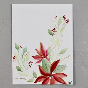 Poinsettia Watercolor Art Print