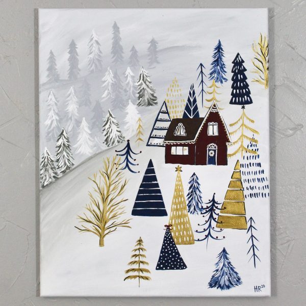 Winter Cottage Art Print - Image 2