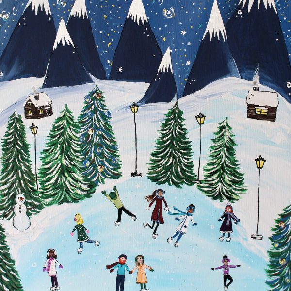 Winter Skating Rink Art Print - Image 2