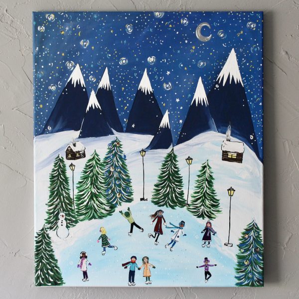 Winter Skating Rink Art Print
