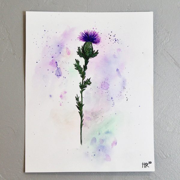 Thistle Watercolor Print - Image 2