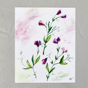 Sweet Pea Watercolor Print