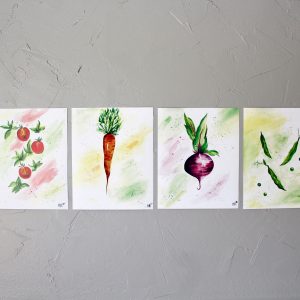 Vegetable Watercolor Print Set (4)
