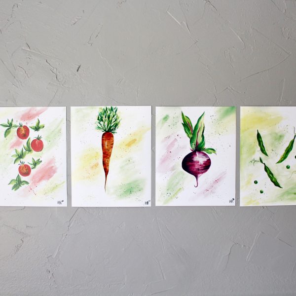 Vegetable Watercolor Print Set (4)