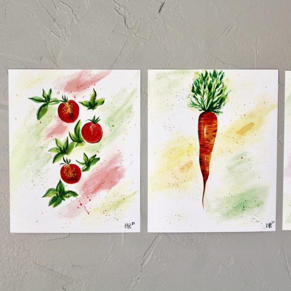 Vegetable Watercolor Print Set (4) - Image 3