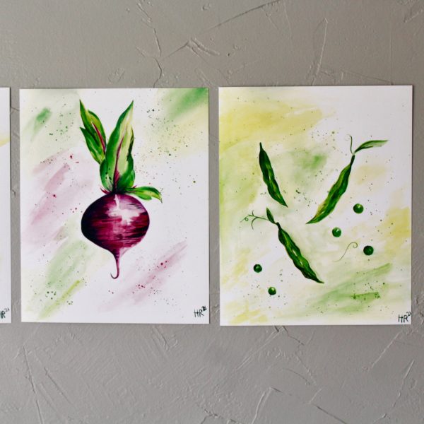 Vegetable Watercolor Print Set (4) - Image 2