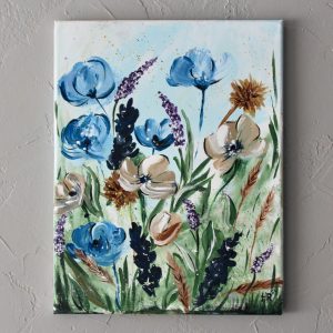 Blue Floral Art Print
