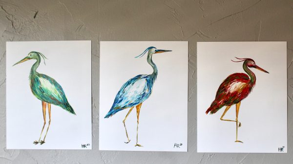 Heron Watercolor Print Set (3)