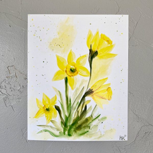 Spring Daffodil Watercolor Print