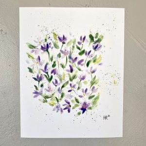 Wild Violets Watercolor Print