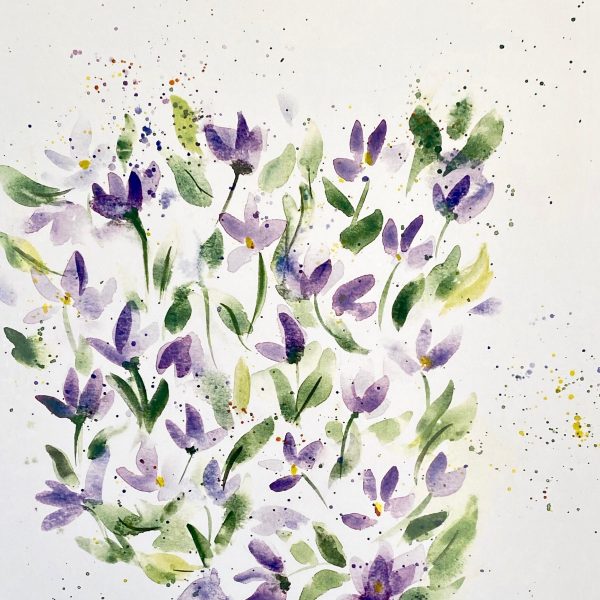 Wild Violets Watercolor Print - Image 2