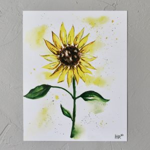 Sunflower Watercolor Print