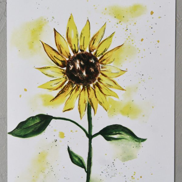 Sunflower Watercolor Print - Image 2