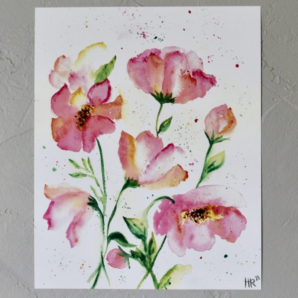 Wild Roses Watercolor Print
