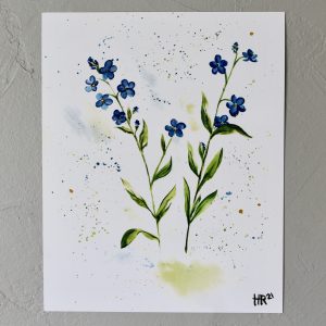 Forget Me Nots Watercolor Print