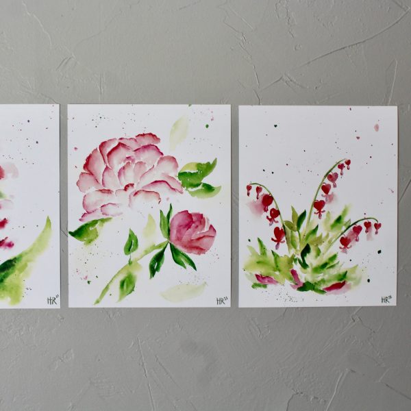 Pink Botanical Watercolor Print Set (3) - Image 3