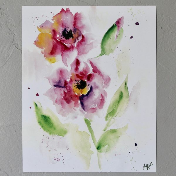 Dahlia Watercolor Print
