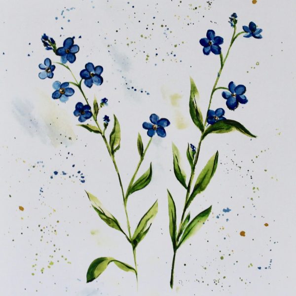 Forget Me Nots Watercolor Print - Image 2