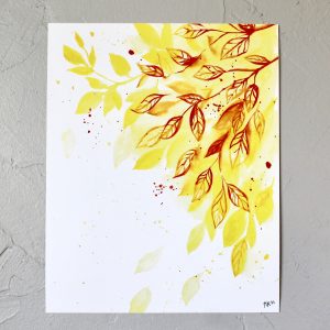Autumn Leaf Watercolor Art Print