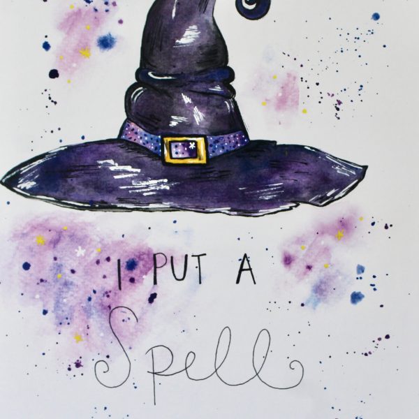 Witch Hat Watercolor Art Print - Image 3