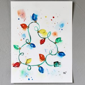 Christmas Light Watercolor Print