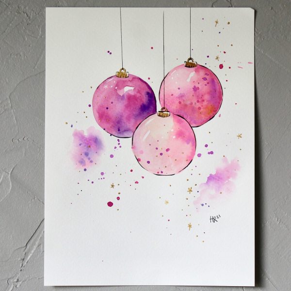 Pink Ornament Watercolor - Image 2