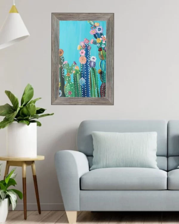 Colored Cactus Blooms Art Print - Image 2