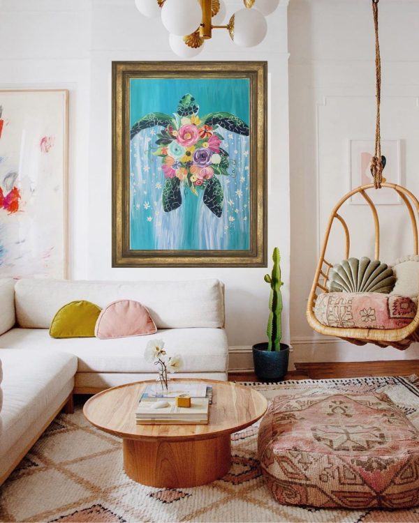 Blooming Sea Turtle Art Print - Image 3