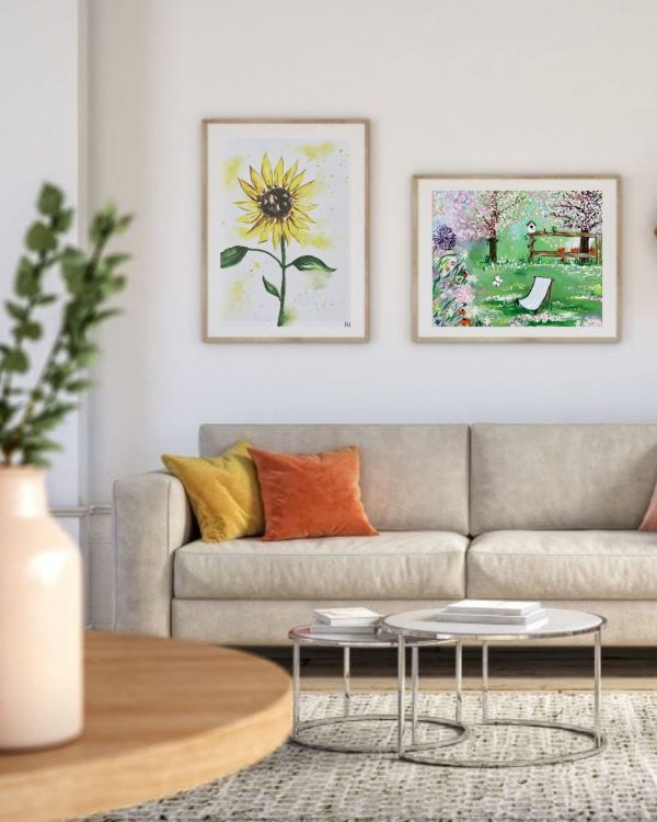Sunflower Watercolor Print - Image 3