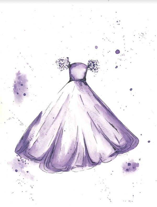 Watercolor Dresses Print Set (3)