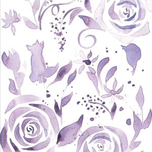 Purple Forest Rose Watercolor Print