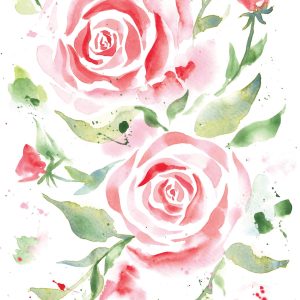 Garden Roses Watercolor Print