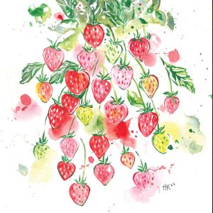 Strawberry Watercolor Print