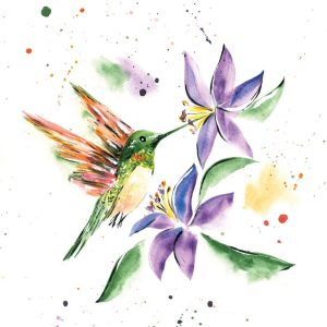 Hummingbird Watercolor Print