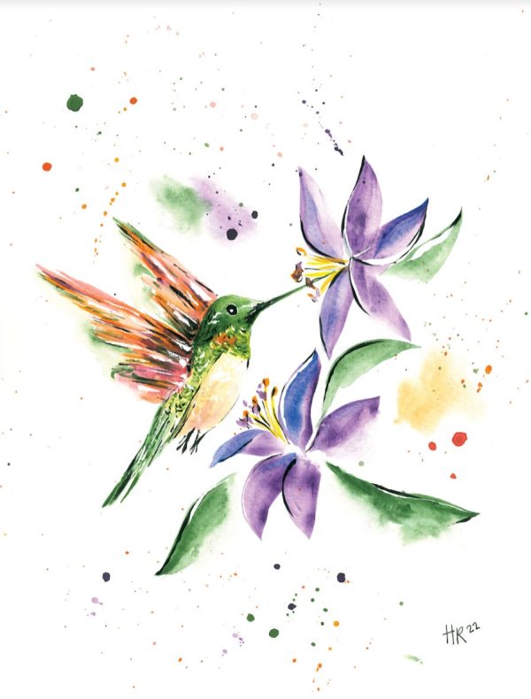 Hummingbird Watercolor Print