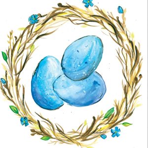 Robin Nest Watercolor Print
