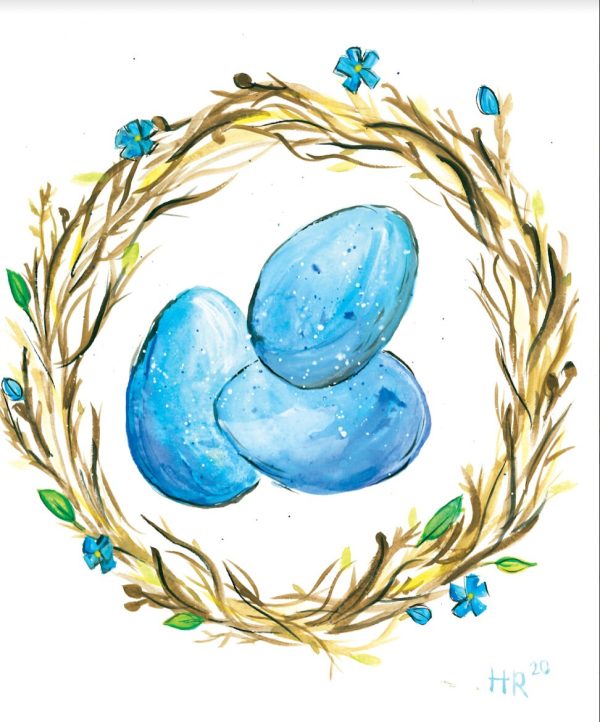 Robin Nest Watercolor Print