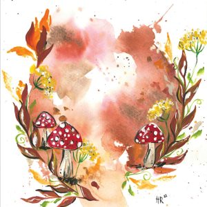 Mushroom Wreath Print