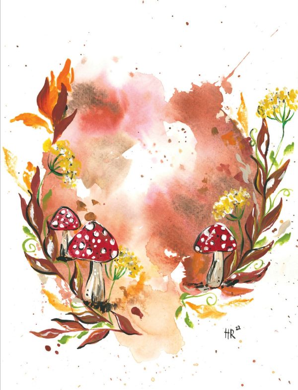 Mushroom Wreath Print