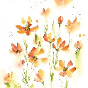 Summer Daisies Watercolor Print