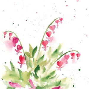 Bleeding Hearts Watercolor Print